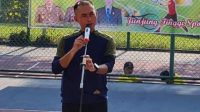 Dandim 0404 Muara Enim saat membuka langsung turnamen olahraga tenis dilapangan tenis Muara Enim pada Sabtu (24/09/2022).
