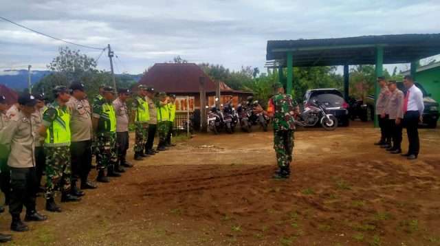 Polsek Kota Agung, Polsek Mulak Ulu dan Koramil Adakan apel dan patroli bersama dalam rangka menjaga kekompakan dan keharmonisan TNI Polri. (Sbr/foto : Nov, Editor : Donald)